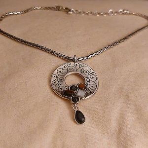 Brighton necklace with disc charm embellished with stones